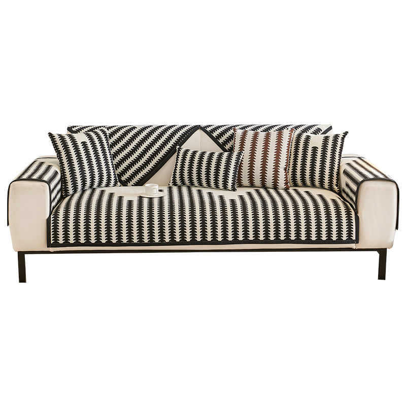 Chenille Sofa Mat Pet-Friendly All-Season Fit for 1-4 Seater Sofas, Anti-Slip Wear-Resistant Cover with Plush Warmth for Living Room