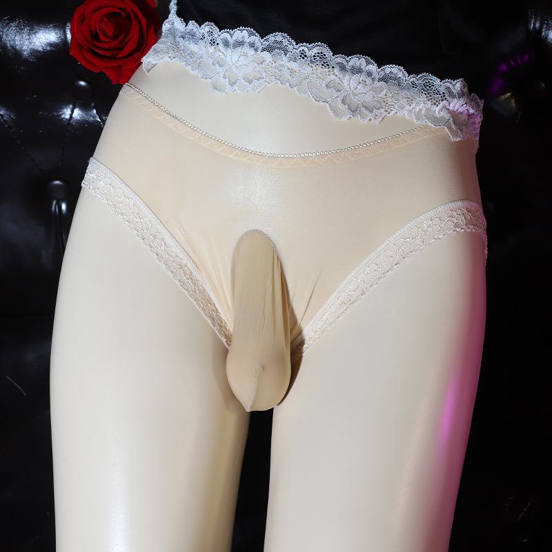 Large Size Gay Men Sissy Lingerie Sexy Mesh See Through Briefs Bulge Pouch Underwear Exotic Sex Crossdress Panties Gay Underpant