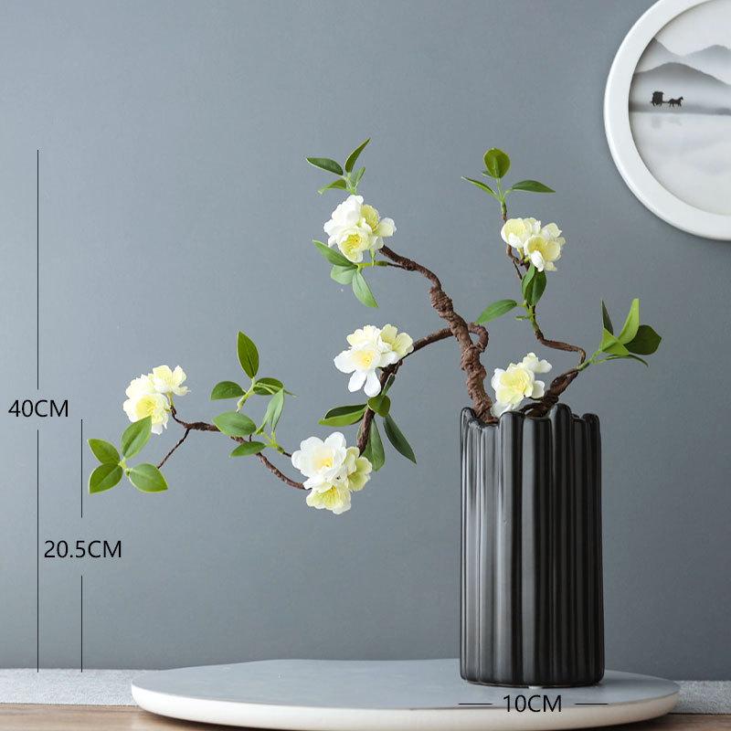 Artificial Plum Blossom Branch Decor: Wax Plum, Peach Bloom for Living Room - Chinese Flower Ornament