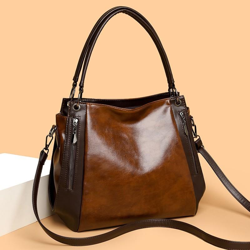 Elegancka torba typu tote z PU dla kobiet – Klasyczna torebka z bocznymi kieszeniami na podwójny zamek i regulowanym paskiem na ramię, Idealna do pracy i na co dzień