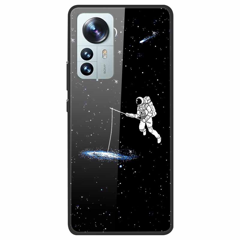 Tempered Glass Case For Xiaomi 12 Pro Cover Hard Shockproof Cases for Xiaomi Mi 12X 12 Lite Pro Funda 12Pro Coque Luxury Wolf