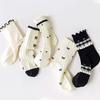 5Pairs/Set Korean Bow Baby Girl Socks Sweet Plaid Dot Print Toddler Princess Socks Summer Thin Breathable Kids Middle Tube Socks