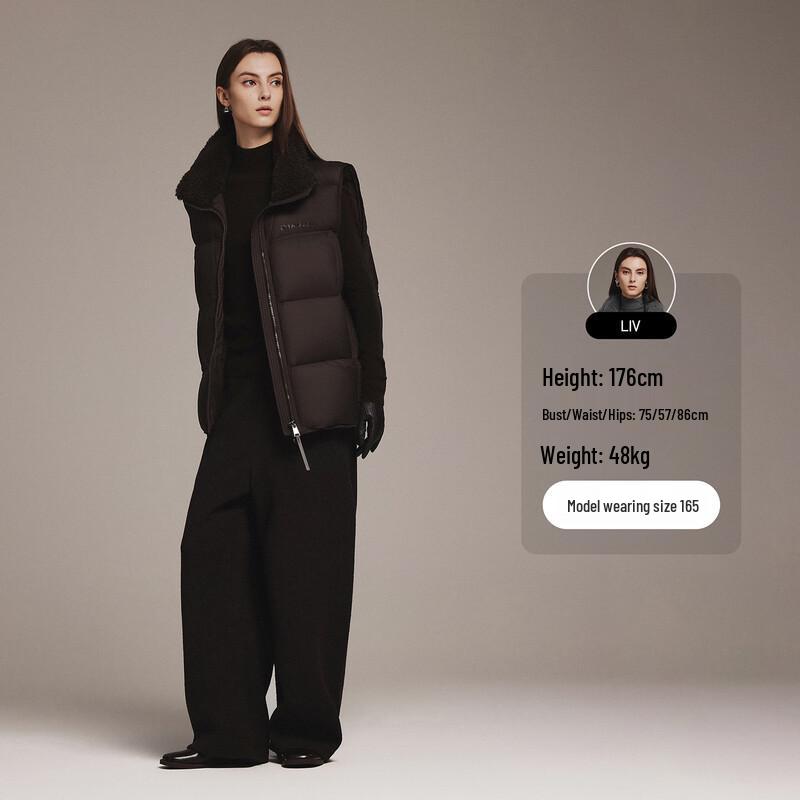 Tanboer Women's Stand Collar Short Down Vest