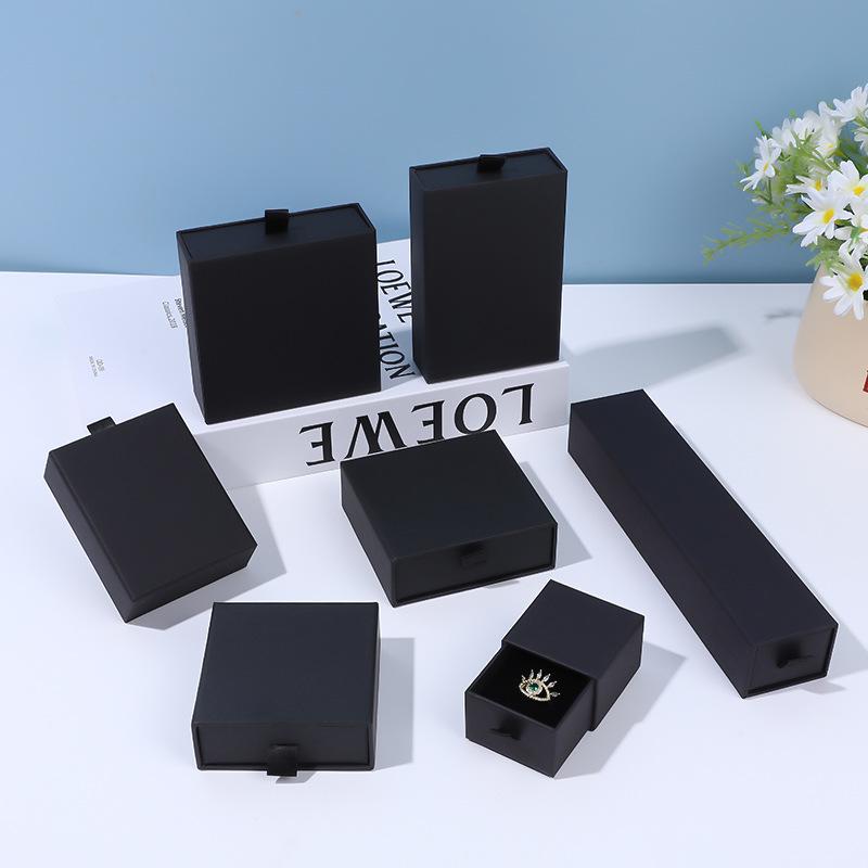 

Коробка-органайзер для ювелирных изделий с выдвижными ящиками для горячо продающихся бумажных украшений и косметики Black; 5x5x3.5 cm