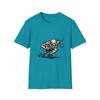 Unisex Softstyle T-Shirt Skelett Fußball Laufen Football Sportler Action