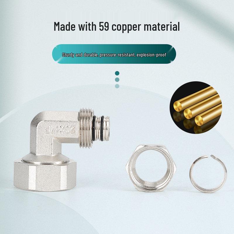 Aluminum-Plastic 90-Degree Elbow Pipe Fitting, Internal Thread, Fits 1216 and 1620 Solar Water & Gas Pipes, 4-Point & 6-Point Copper.