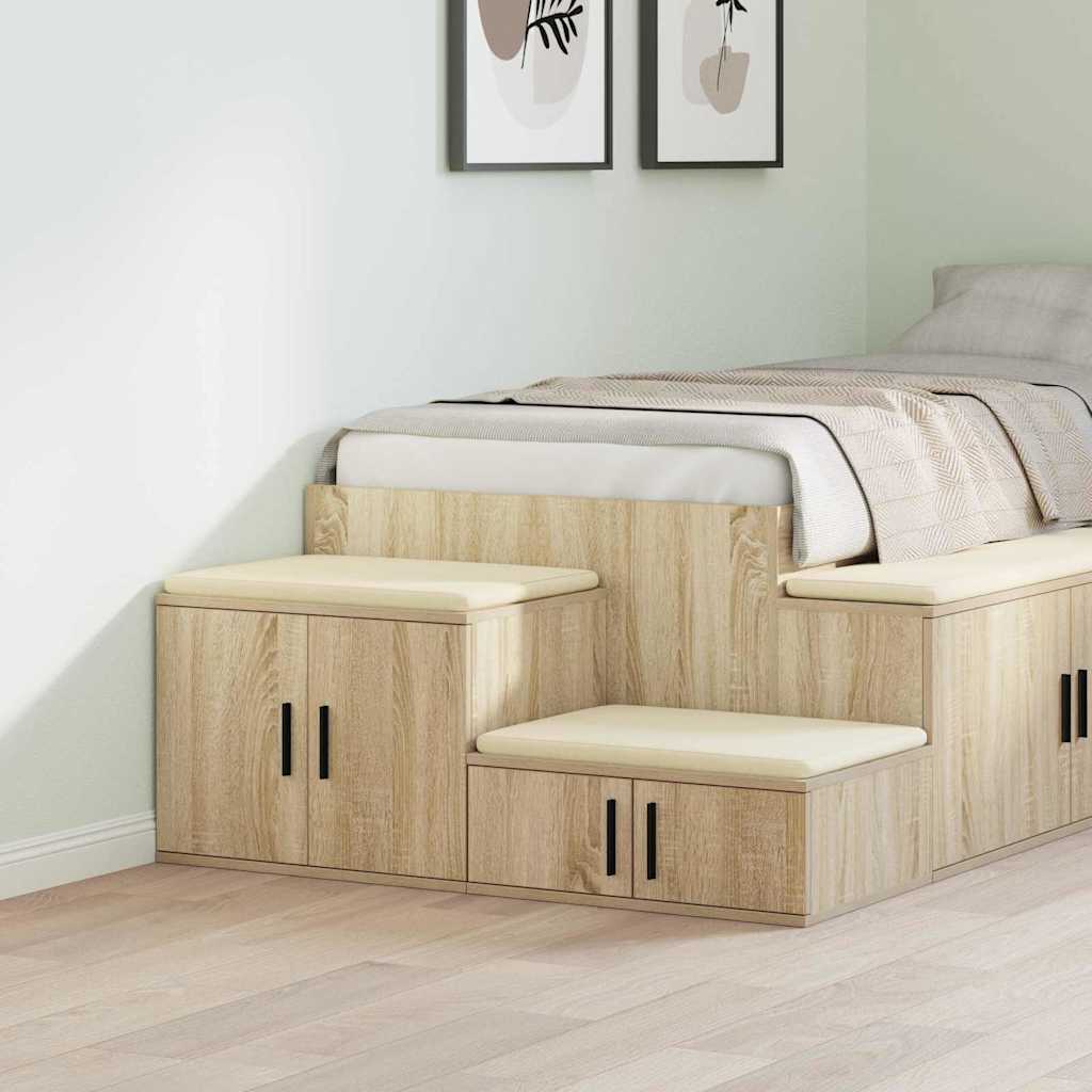 Storage Cabinet 2 Pcs Sonoma Oak 108 X 41 X 40 Cm