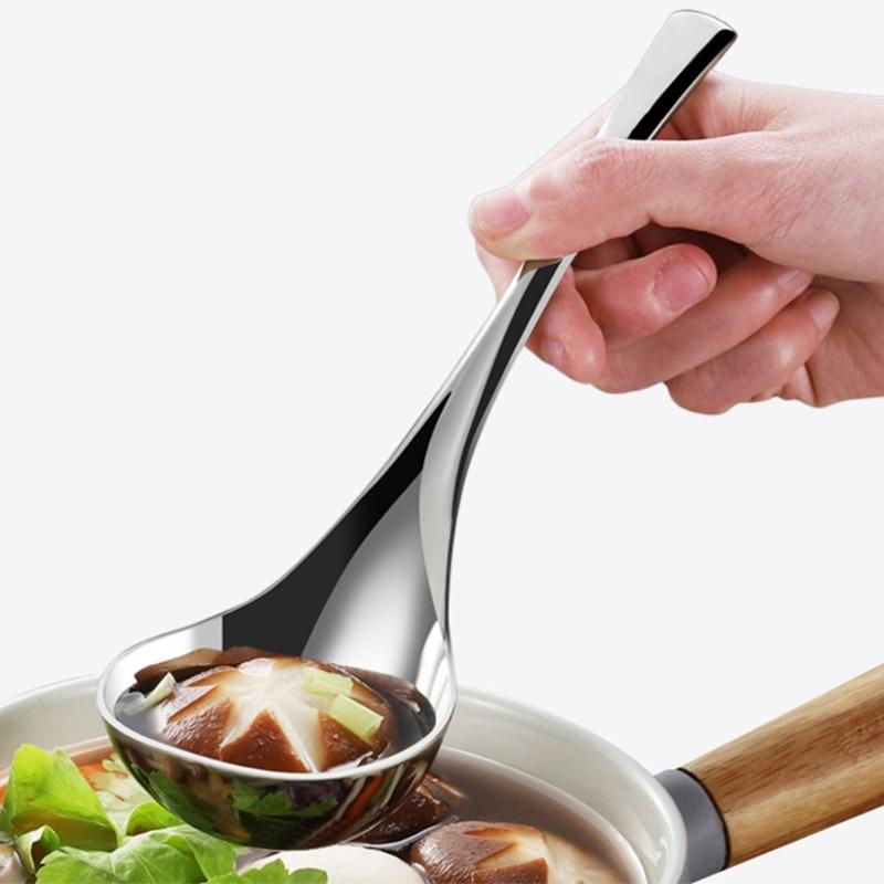 Functional Stainless Steel Soup Spoon Family Size Stainless Steel Soup Ladle With Comfortable Long Handle for Cooking