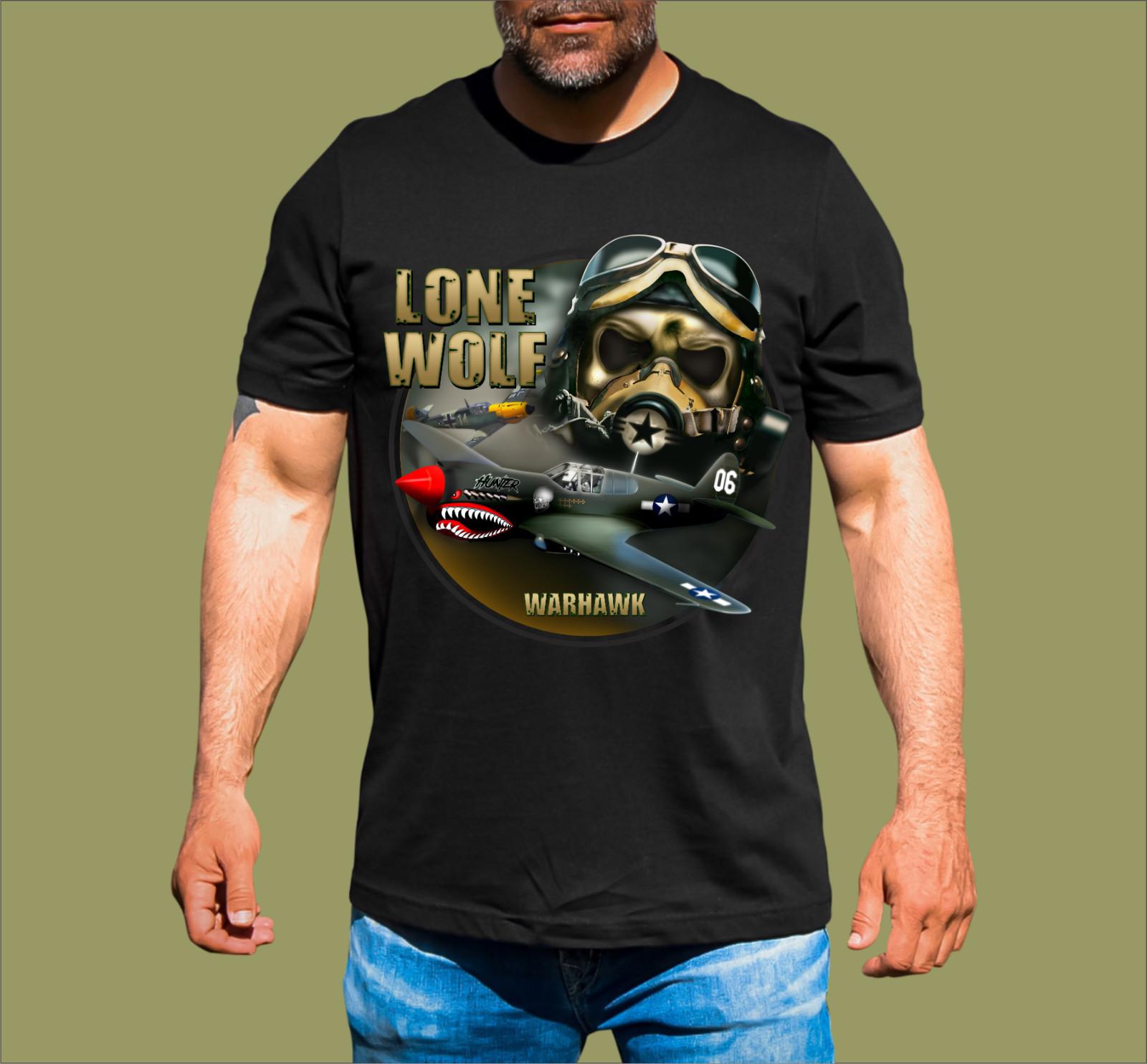 WAR PLANE LONE WOLF T-SHIRT L