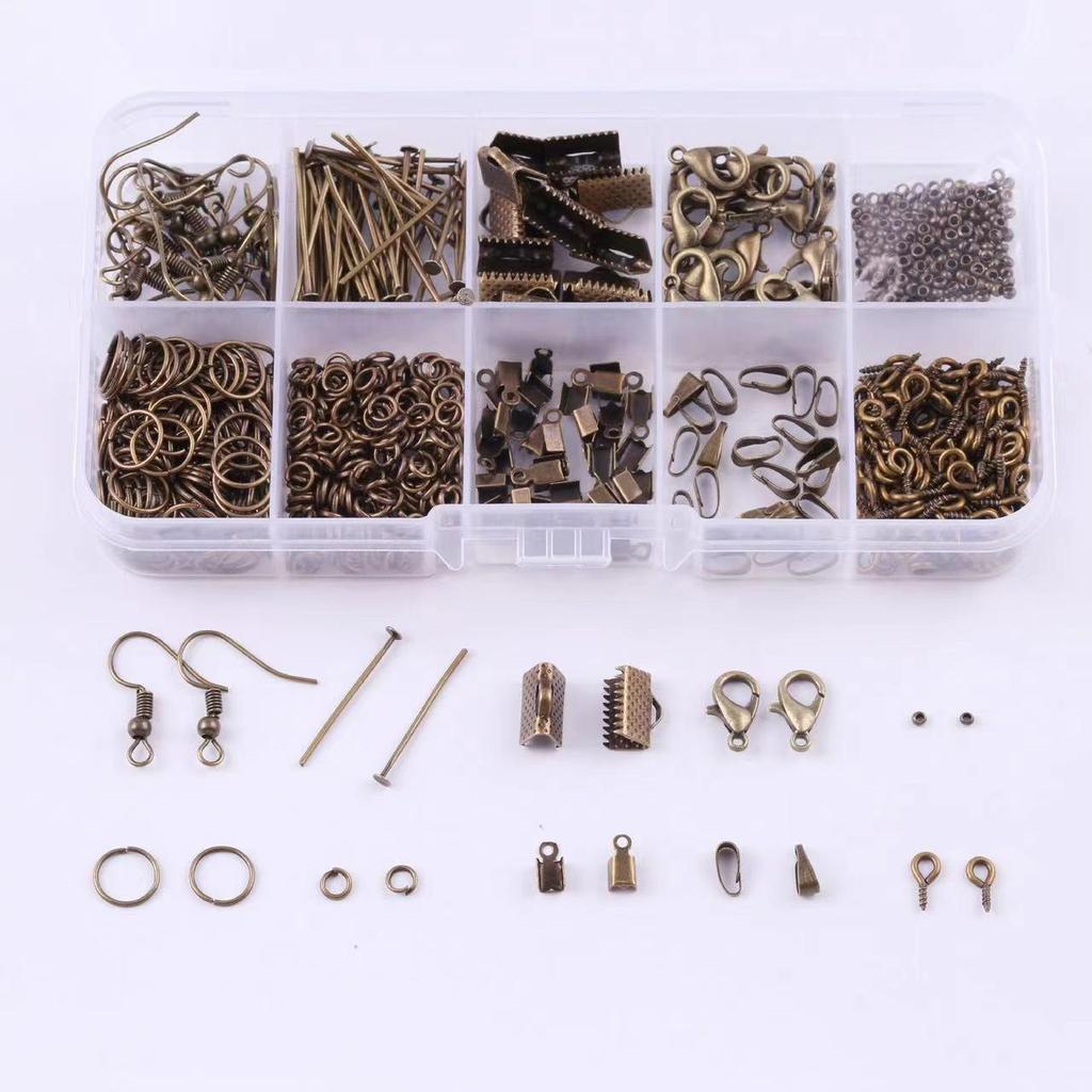 DIY Jewelry Accessory Set: Lobster Clasp, Jump Rings, Crimp Beads, Beading Tools