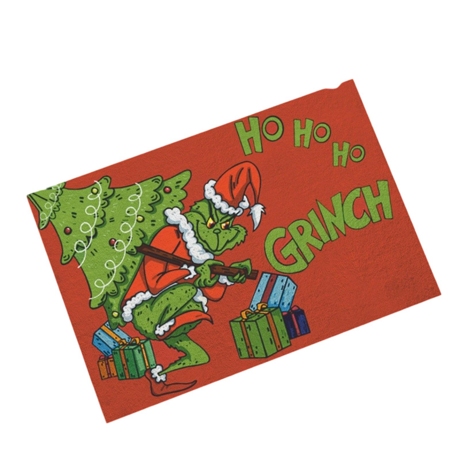 

Christmas Cartoon Floor Mat Kitchen Dirt-resistant Non-slip Green Clown Floor Mat Can Be Cut Into 40*60cm Carpet One Size