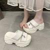 High Platform Sandals Women Wedge High Heels Summer Buckle Crystal Chunky Sandalias Beach Slippers Zapatos Mujer 9CM