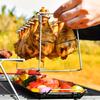 Folding Stainless Steel Chicken Leg Wing Rack Chicken Leg Grill, BBQ Chicken Wing Rack, Vertical Grill for Smoker Grill, O