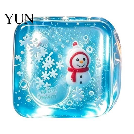 Ice Cube Squeeze Toy Stress Relief for Halloween Christmas, Anxiety Reduction Toy, Slow Rising Clear Sensory Holiday Gift Party Favors