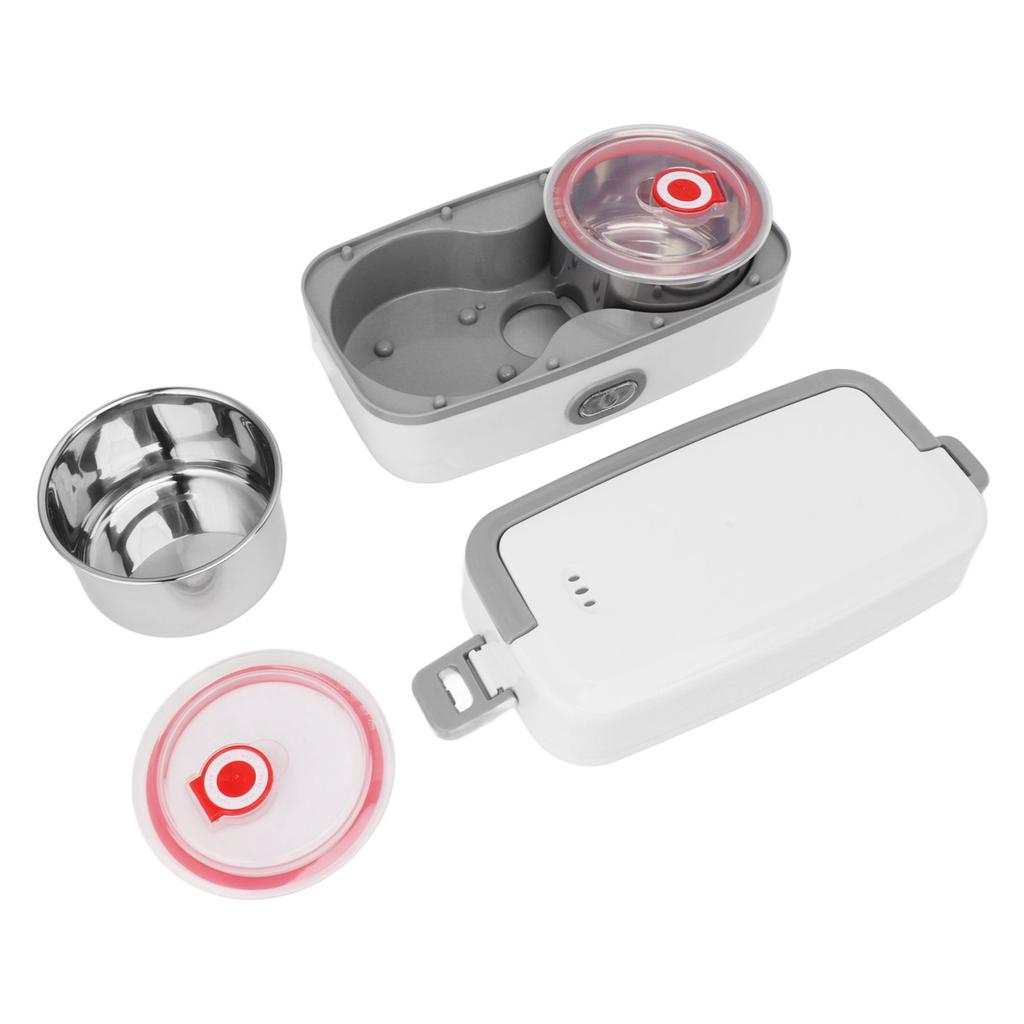 Electric Lunch Box 2 Compartment Fast Heating Stainless Steel Leak Proof Food Heater Warmer for