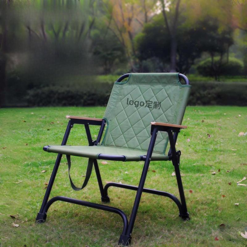 High Carbon Steel Outdoor Folding Chair Padded Double Camping Chair for Fishing BBQ Picnic Hiking Beach Portable Use