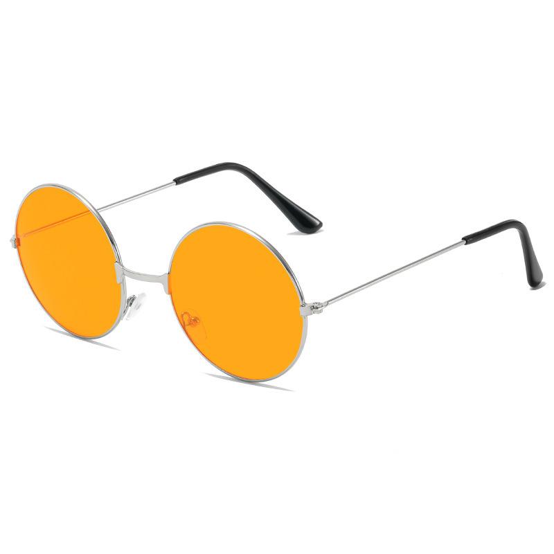 New Round Sunglasses Fashion Disco Hippie Women Men Circle Glasses Sun Glasses Metal Frame Eyewear Accessories Uv400 2024