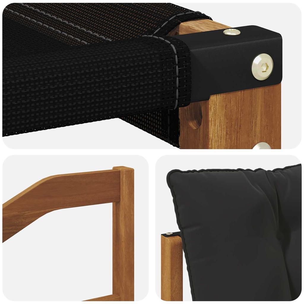 Outdoor Sofa Set with Cushions 7 pcs Natural and Black