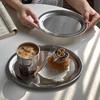Stainless Steel Oval Plate Korean Style High-value Snack Dessert Tray Household Shallow Dinner Serving Plate for Cafe Cake