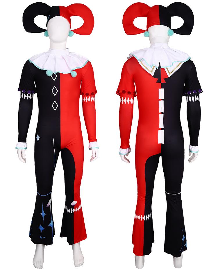 Soul-Shattering Clown Halloween Unisex Cosplay Costume with Blood Stains and Cloak