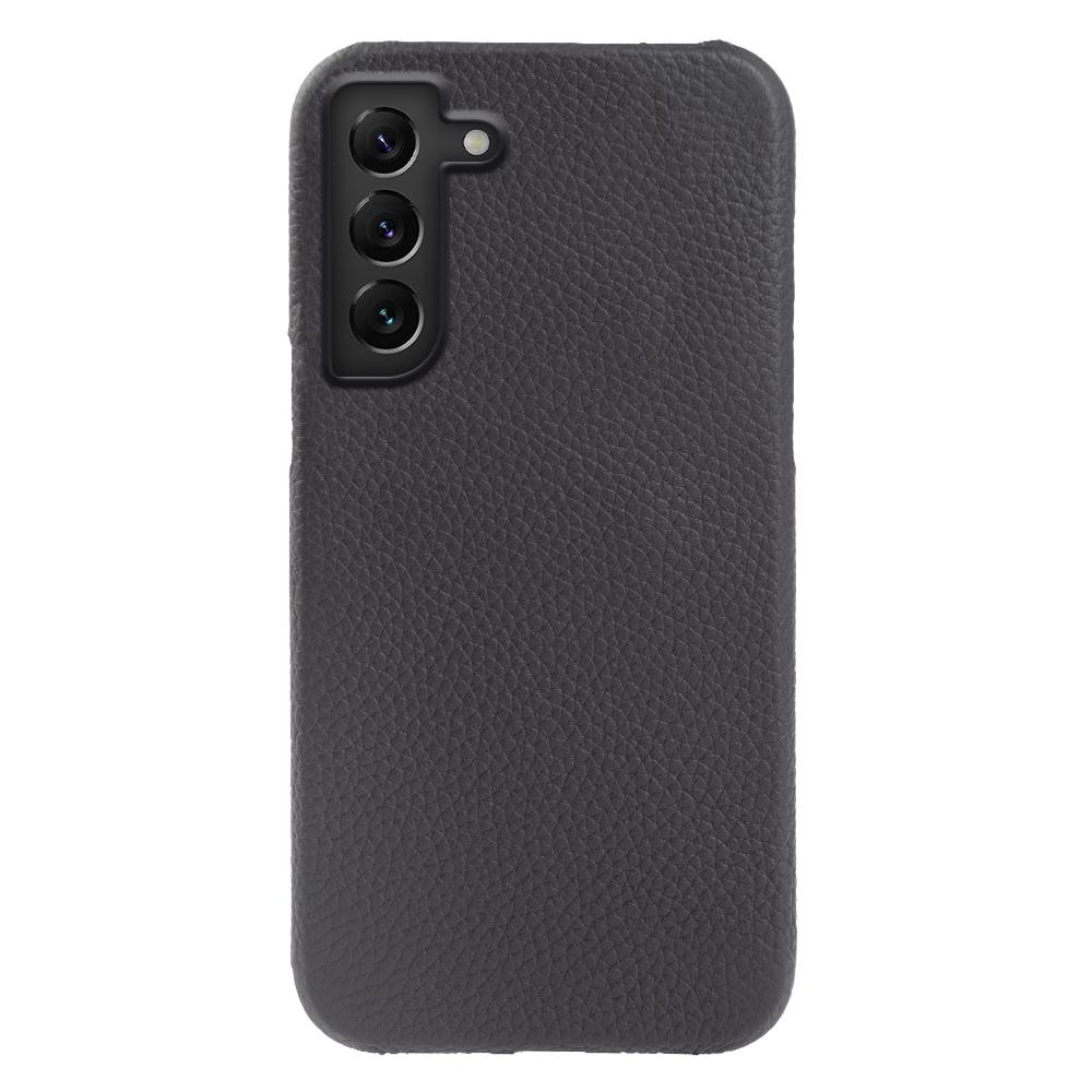 For Samsung Galaxy S22 5G Litchi Texture Magnetic Phone Case Anti-scratch Genuine Cow Leather+PC Cover