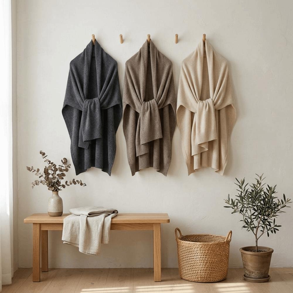 Warm Soft Knit Shawl Polyester Outer Cape Chic Neck Scarf Air-Conditioned Rooms