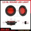 NEW SUN Premium 2.5" Round LED Trailer Lights, 13 Red LEDs Side Marker Lights, Clearance Lights Kits With Grommet & 2-Pin Plug - Universal For