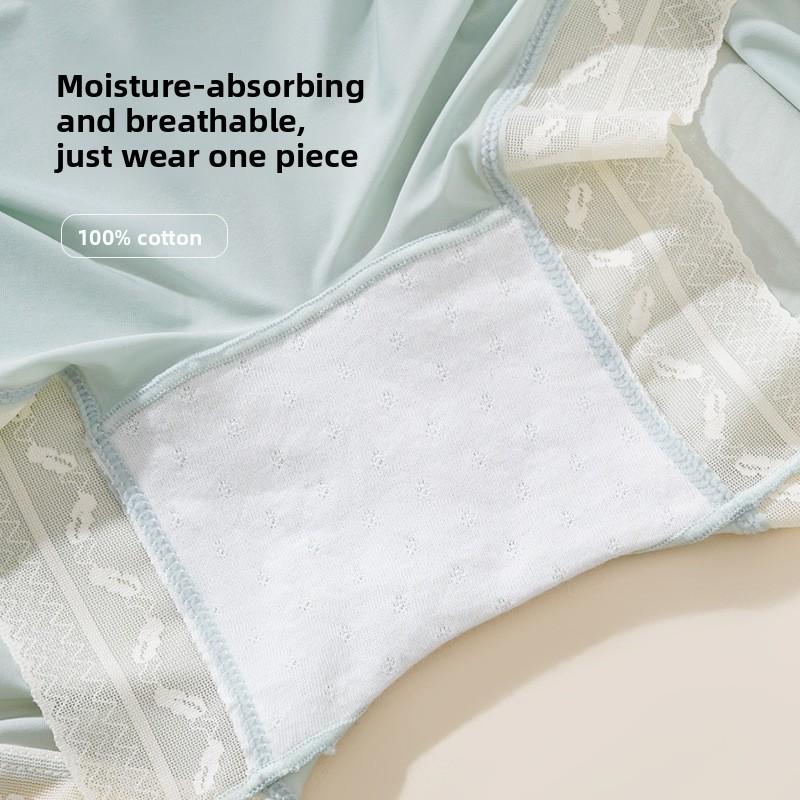 Women's Summer Thin New Lace Ice Silk No Trace Anti Go Out of Light Not Roll Up The Edge of The Underwear