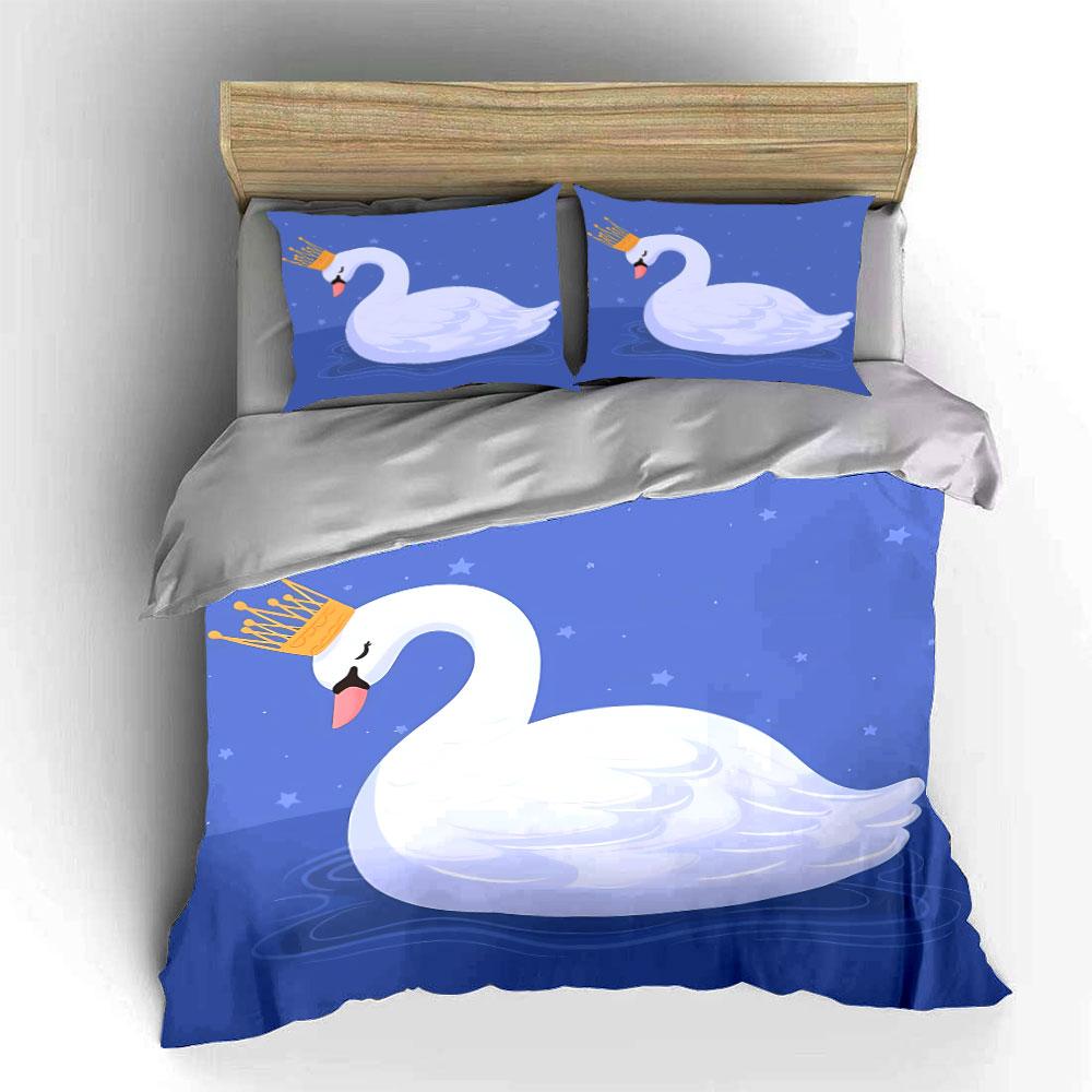 Elegant Swan Bedroom Decor Set Multiple Sizes Kid'S And Adults' Bedroom Exquisite 3Pc Bedding Set, Gift