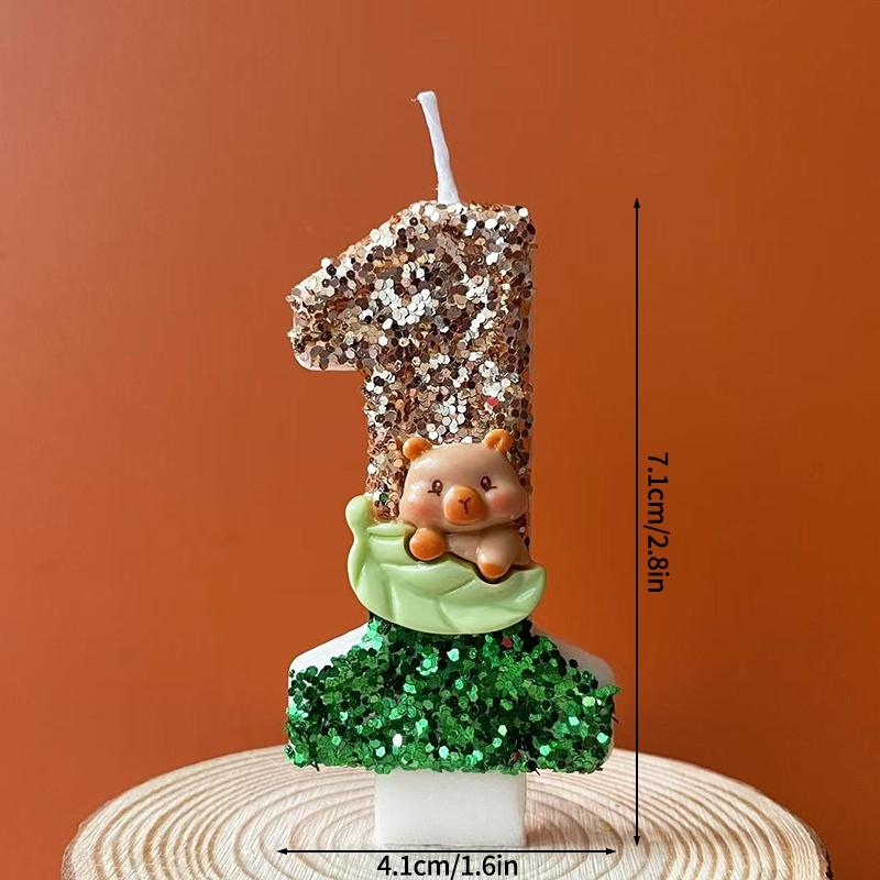 Kawaii Digital Candle Capybara Candle 0-9 Number Birthday Cake Topper Decoration Kapibala Cake Insert for Birthday Baby Shower