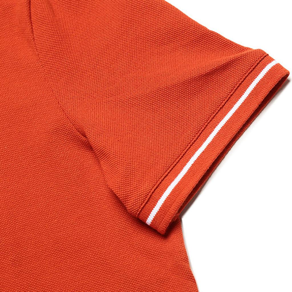 Armani Exchange Solid Color Letter Logo Embroidered Short Sleeve Polo Shirt Men Tops Brick-Red 8NZFPA-Z8M5Z-1498