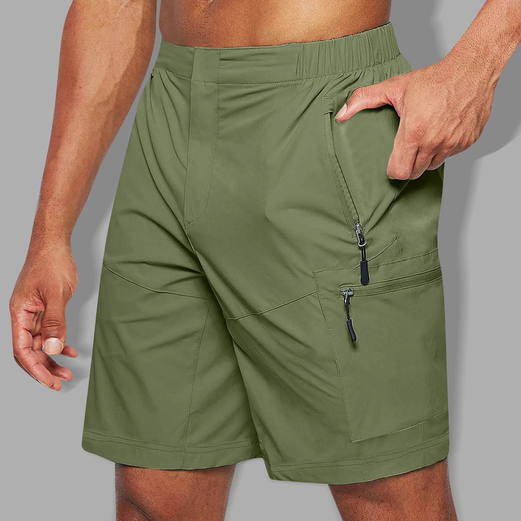 Pantaloni Casual Trendy de Vară pentru Bărbați, Oversized, cu Buzunare Multiple, Pantaloni Scurți de Lucru din Bumbac