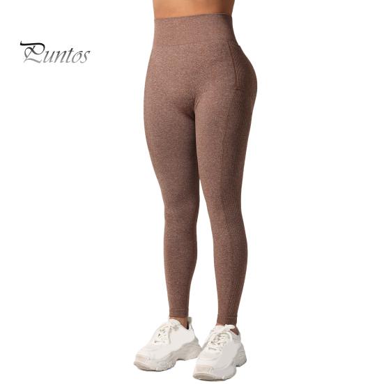 

Женские штаны для йоги, однотонные леггинсы с высокой талией и боковыми карманами в стиле 3D Engineering, спортивные брюки S коричневый