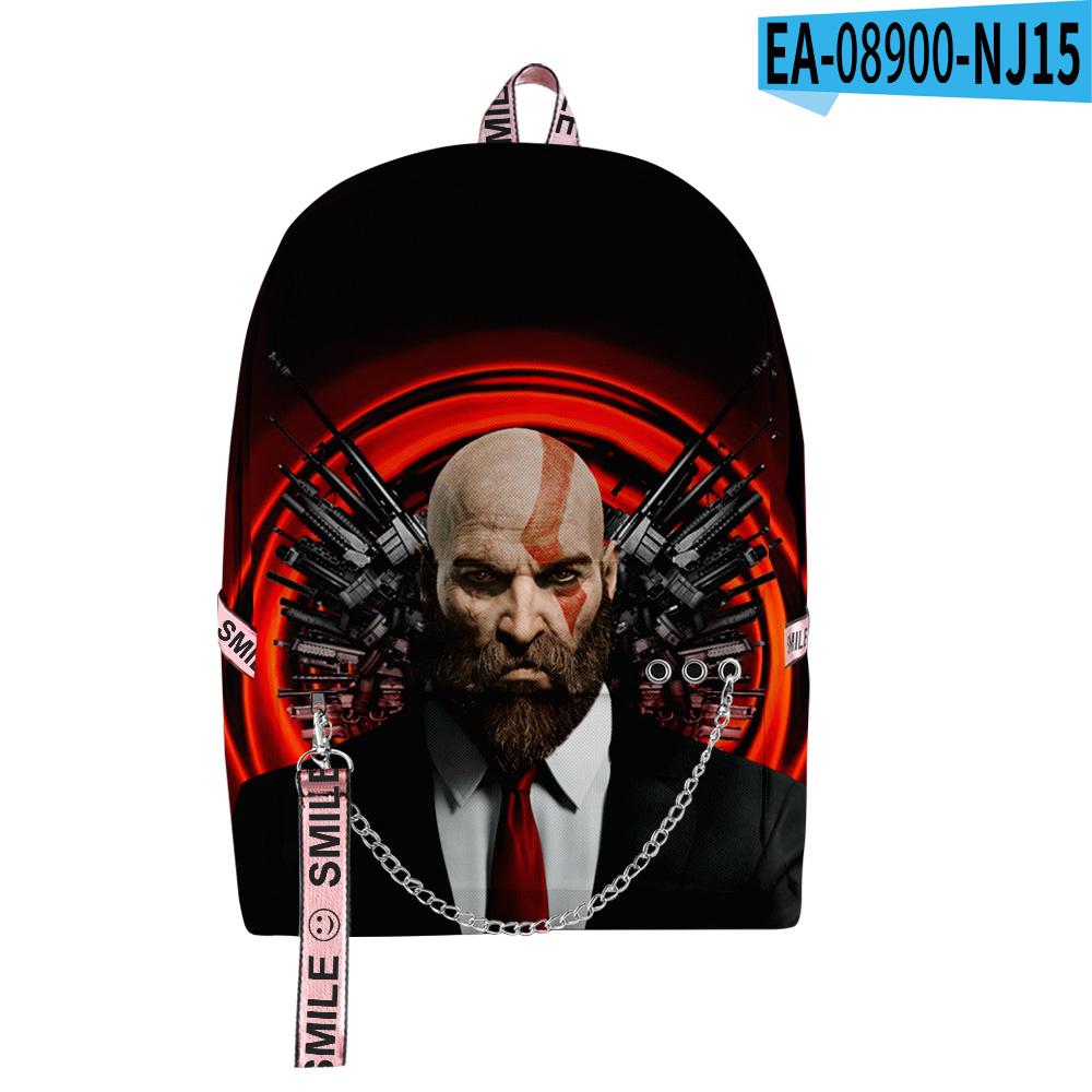 Luxury Novelty Youthful School Bags Unisex Game Hitman Travel Bags 3D Print Oxford Waterproof Notebook Shoulder Backpacks