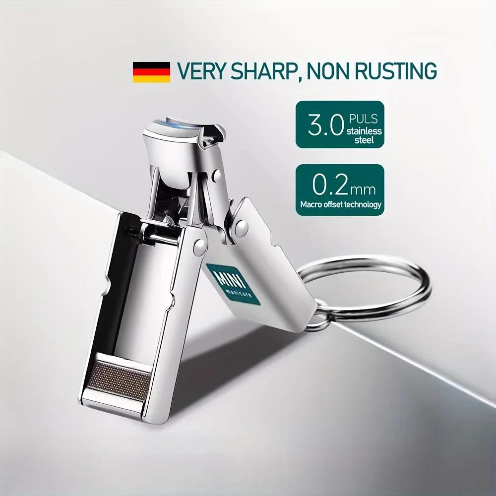 1Stk Nagelknipser Zusammenklappbar Tragbare Reise Fingernagelschere Nagelschneider Edelstahl Maniküre Werkzeuge