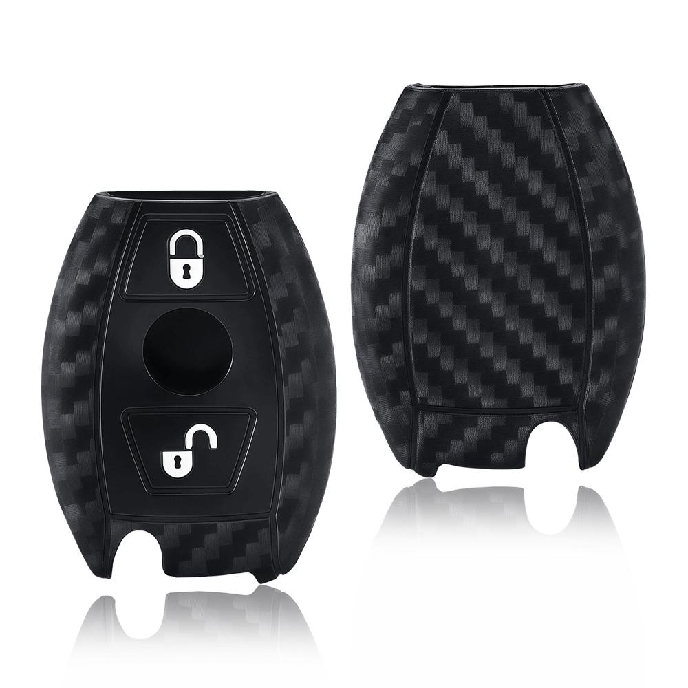 2/3 Buttons Carbon Silicone Car Key Case Auto Key Protector Cover For Mercedes Benz A180 A200 A260 w214 w211 A Classe