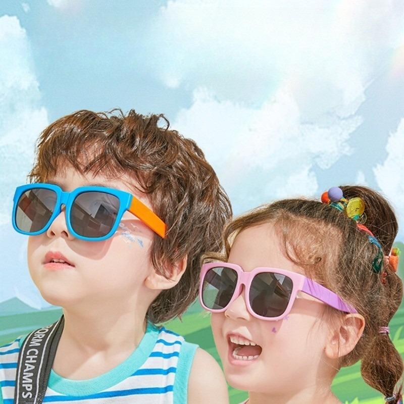 3pcs Candy Color Sunglasses for Kids Folding Large Frame Sunglasses Children's Folding Glasses