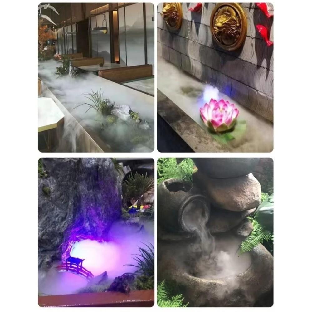 Ny 5V USB Dimgenerator 4 LED-lampor Bubbelgenerator Vattenfontän Atomiserande Huvuden Färgglada Ljus Landskapsspray Akvarium