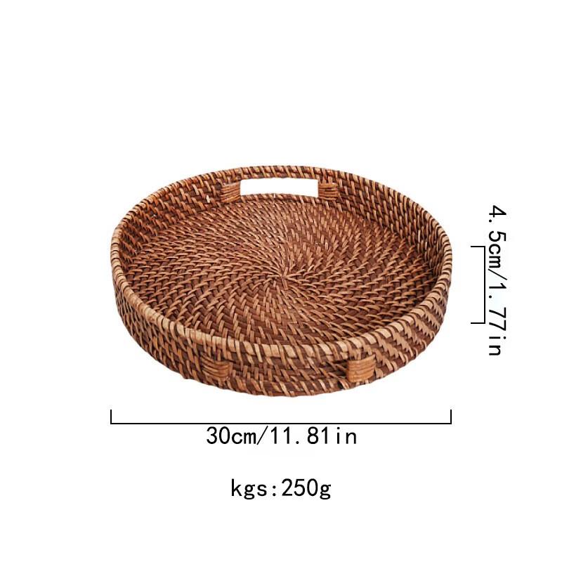 Handwoven Rattan & Bamboo Storage Basket
