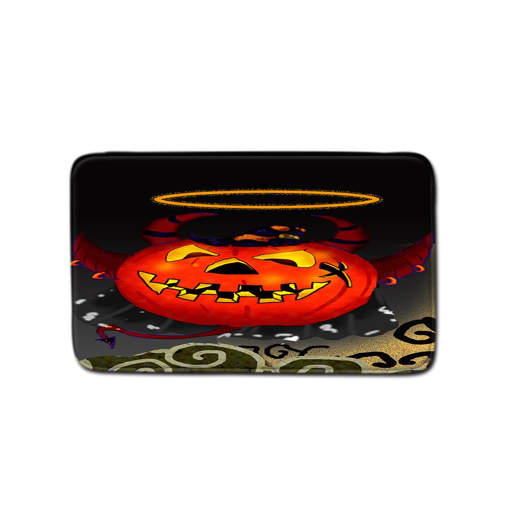 Halloween Shower Curtain Floor Mat Combination Four-Piece Set Bathroom Toilet Carpet Shower Room Foot Mat