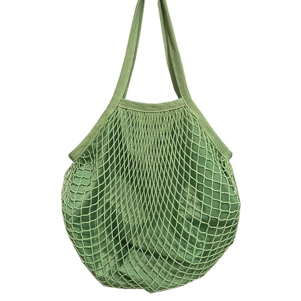 Cotton Grocery Bags Portable Reusable Fruit Vegetable Net Bag Mesh Rope Breathable Short Handle Tote Fruit Vegetable Storage