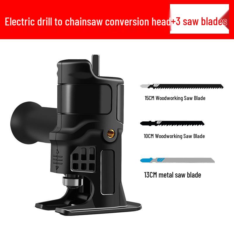 Handheld Electric Saw Conversion Kit: Drill to Chainsaw, Jigsaw, Reciprocating Saw for Small Woodworking Tasks