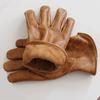 1 pair Brown Color Leather Gloves Vintage Tie-Dye Work Gloves Safety Gloves  Outdoor Biker