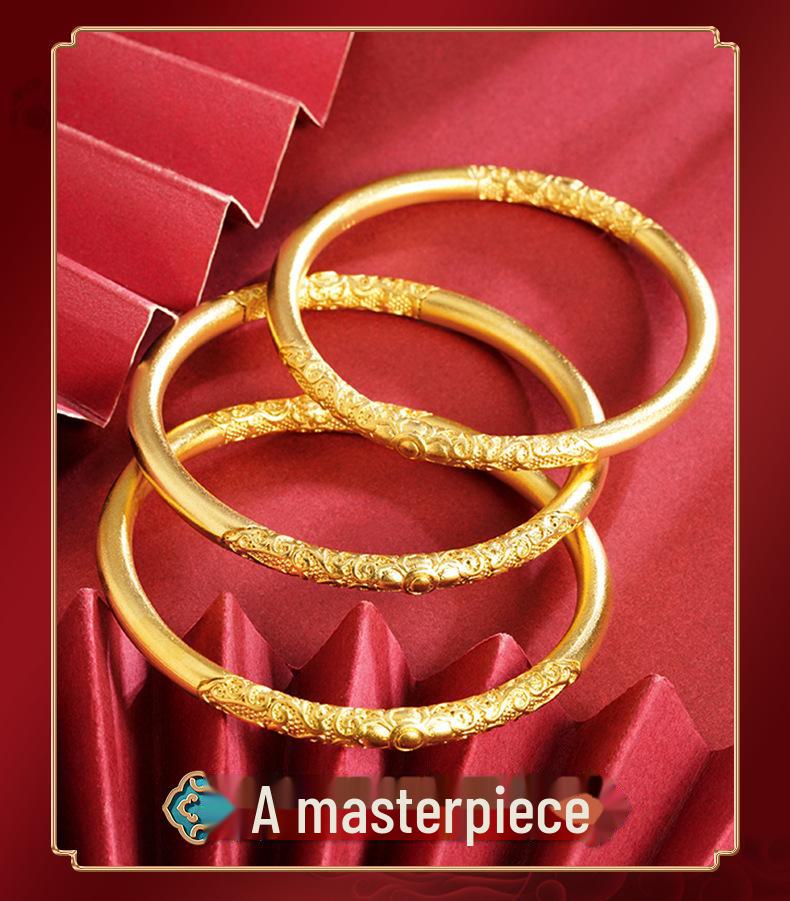 Vietnamesisk Gullsand Bauhinia Blomsterarmbånd: Slitesterk messing med antikt rullmønster for kvinner