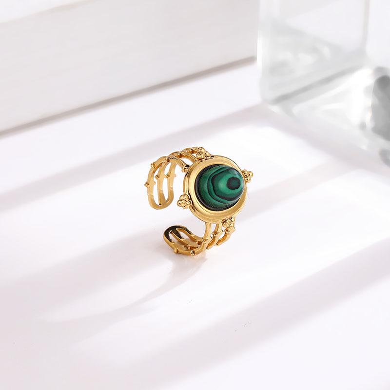 1Pcs Exaggerated Circular Opening Stainless Steel Ring - Versatile, Fashionable and Trendy Women's Finger Ring
