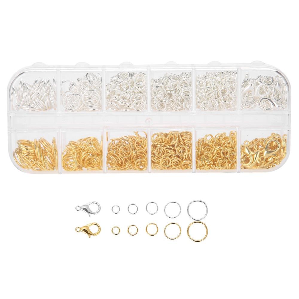 Professional Silver Gold Colors Jump Rings Kit Straight mouth pliers Zinc Alloy Jewelry Findings Lobster Clasps Bracelet Repair