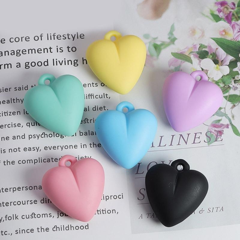 Acrylic Heart Pendant Bead DIY-Jewelry Making Necklace Charm Colorful Heart Loose Bead with Hole for Women Girl Teen