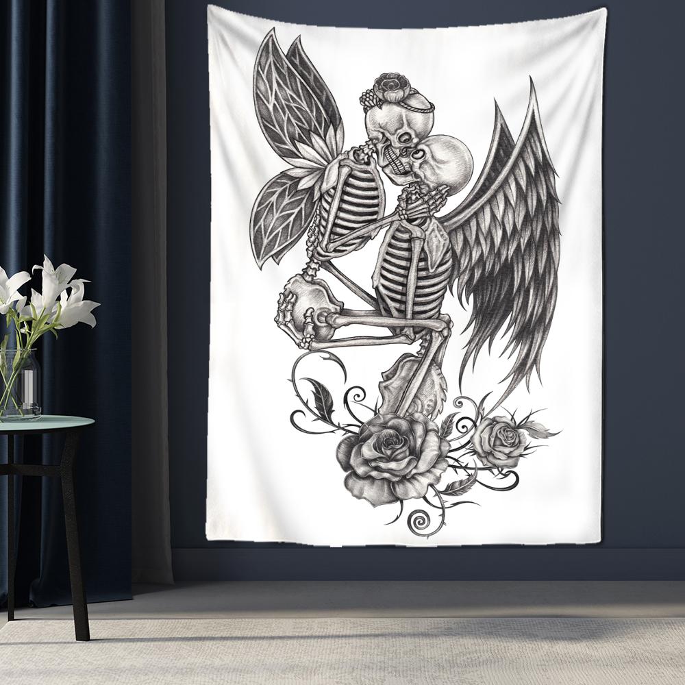 Schädel Reaper Wandteppich Hängen Psychedelic Hexerei Hippie Tapiz Tarot Schlafsaal Zimmer Wohnkultur
