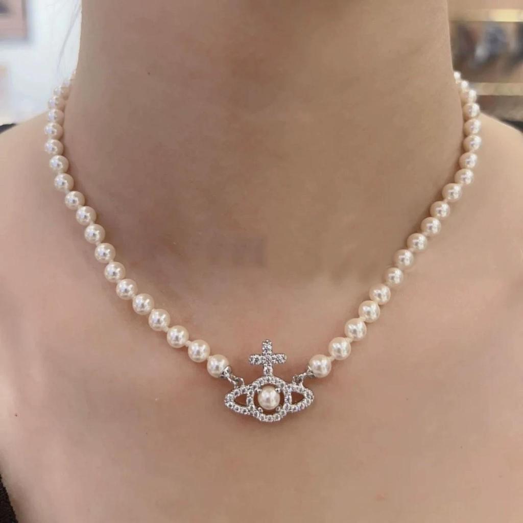 Diamantový a perlový náhrdelník Saturn cisárovnej Cixi: Elegantná prémiová retiazka na kľúčnu kosť