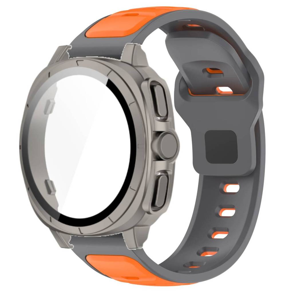 Silicone Band +Tempered Glass Case For Samsung Watch 7 40mm 44mm Strap Protector Cover For Samsung Galaxy Watch 7 44mm 40mm